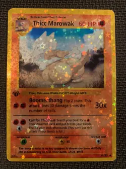 Thicc Marowak (Alternative Custom Art ) Holografic Card - Image 1