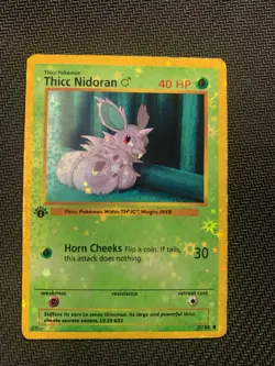 Thicc Nidoran (Alternative Custom Art ) Holografic Card - Image 1