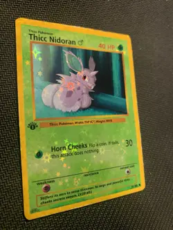 Thicc Nidoran (Alternative Custom Art ) Holografic Card - Image 2