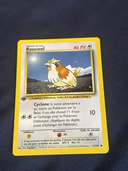 1st Edition FRENCH EDITION Roucool/Pidgey 57/102 Pokemon Base Set played - Image 5
