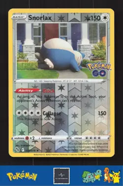 2022 Pokemon SWSH Pokemon GO 055/078 Snorlax Reverse - Image 1