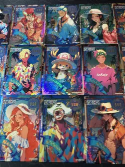 One Piece Set of 18 Collectible Summer Ocean Character Anime Cards Luffy Zoro - Image 3