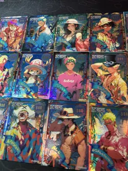 One Piece Set of 18 Collectible Summer Ocean Character Anime Cards Luffy Zoro - Image 4