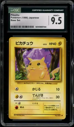 CGC 9.5 Mint Pikachu #025 Japanese Base Set 1996 Pokemon - Image 1