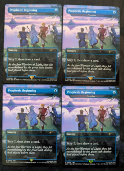 FULL PLAYSET 4x Preordain Final Fantasy MTG Full Art Prophetic Beginning Promo - Image 1