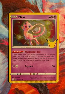 Mew 011/025 Holo Celebrations Holo Crimp Error Pokemon TCG - Image 1