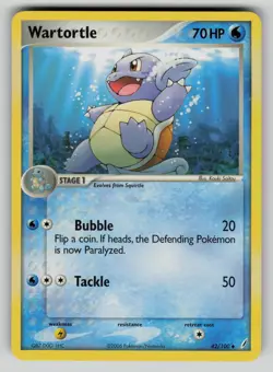 Wartortle 42/100 Uncommon Crystal Guardians Pokemon LP - Image 1