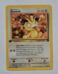 Pokemon - Meowth - Team Rocket 62/82 1st Edition - Common - LP - Image 1