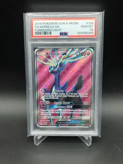 2018 Pokemon Sun and Moon Forbidden Light Xerneas GX 126 PSA 10 - Image 1
