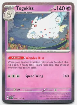 Togekiss 072 Holo 191 Rare Surging Sparks Pokemon Near Mint - Image 1