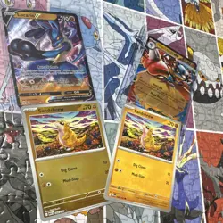 Nintendo Pokemon TCG 4-Card Bundle Lucario V Mega Lucario EX Sandshrew x2 - Image 1
