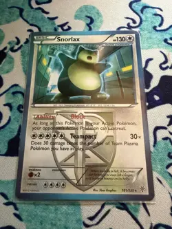 Pokemon Card Snorlax Plasma Storm Rare 101/135 Near Mint - Image 1