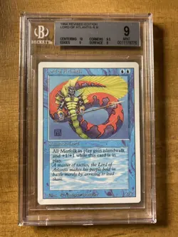 MTG ✨LORD OF ATLANTIS ✨Revised Edition BGS 9 MINT RARE 1994 Quad 9’s ++ MTG Art - Image 1
