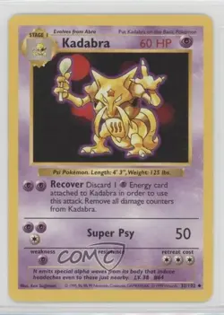 Kadabra Shadowless Pokemon Base Set #32 1999 - Image 1