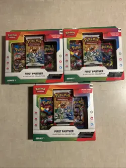 A Lot Of Three Pokemon TCG First Partner Illustration Collection Series 1 2026 - Image 1