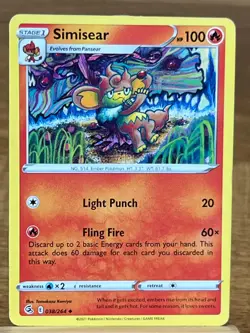 Pokemon TCG Simisear 038/264 Fusion Strike Uncommon - Image 1