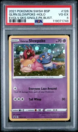 2021 POKEMON SWSH BLACK STAR PROMO #126 GALARIAN SLOWPOKE-HOLO PSA 4 - Image 1