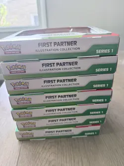 Pokemon TCG First Partner Illustration Collection Series 1 X7 Factory Sealed - Image 1