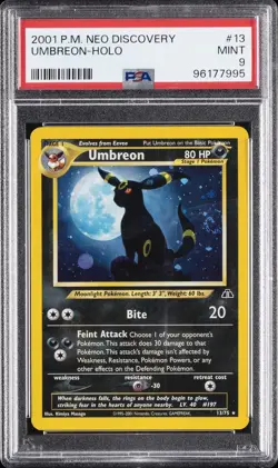 2001 POKEMON NEO DISCOVERY #13 UMBREON-HOLO PSA 9 - Image 1