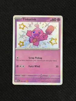 Pokemon TCG Scarlet & Violet Paldean Fates Tinkatink Holo 165/091 - Image 1