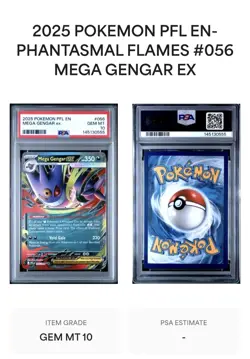 2025 POKEMON PFL EN-PHANTASMAL FLAMES #056 MEGA GENGAR EX PSA 10 - Image 4