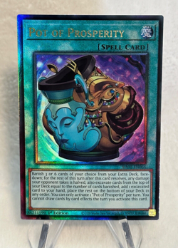 Yugioh! Pot of Prosperity - RA01-EN066 Prismatic Ultimate Rare 1st Edition NP! - Image 1