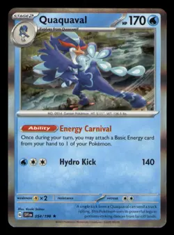 Quaquaval 054/198 Rare Scarlet & Violet Pokemon TCG NM - Image 1