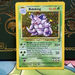 Nidoking Pokemon 2000 Base Set 2 Holo SWIRL #11/130 - HP - Image 1