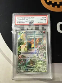 2023 Pokemon SVP EN #044 Charmander Obsidian Flames Black Star Promo ETB PSA 8 - Image 1