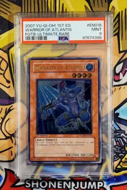 Yu-Gi-Oh! WARRIOR OF ATLANTIS 1st Ed FOTB-EN016 PSA 9 Ultimate Rare MINT - Image 1