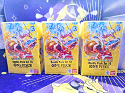 One Piece TCG [OP15] Lot of 3 Kami’s Island Double Packs 6 Boosters 3 Don! Packs - Image 1