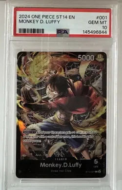 One Piece Monkey D Luffy Leader ST14-001 PSA10 English Gem Mint 2024 - Image 1