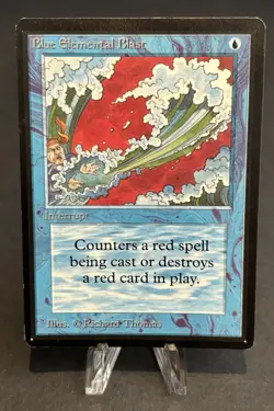 Vintage MTG Magic Beta English Card: Blue Elemental Blast - Light Play (B) - Image 1