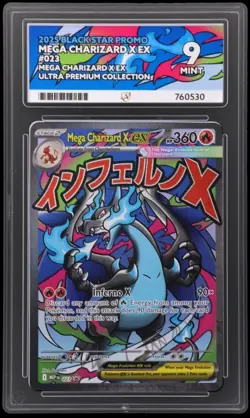 Mega Charizard X EX MEP 23 PROMO UPC ACE 9 Graded Pokemon Card MINT - Image 1