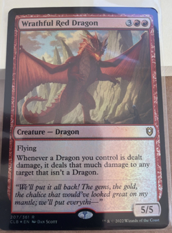 Wrathful Red Dragon Commander Legends: Battle for Baldur's Gate Foil. Mtg. - Image 1