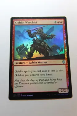 MTG Goblin Warchief x1-Foil -Dominaria-Lightly Played - Image 1
