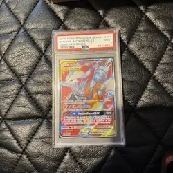2019 POKEMON SUN & MOON UNBROKEN BONDS FULL ART/RESHIRAM & CHARIZARD GX PSA 9 - Image 1