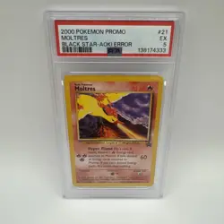 2000 POKEMON PROMO BLACK STAR TOSHINAO AOKI ERROR #21 MOLTRES PSA 5 - Image 1