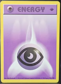 Pokemon Psychic Energy 1st Edition Shadowless Base Set 101/102 Card 1999 - Image 1