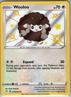 Wooloo SV103/SV122 Shining Fates: Shiny Vault - Pokemon Card - NM - Image 1