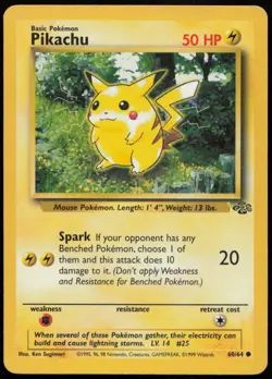 Pikachu 60/64 MP Jungle Common Unlimited Pokemon - Image 1