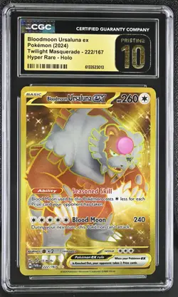 Pokemon Bloodmoon Ursaluna ex 222/167 Twilight Masquerade - CGC 10 PRISTINE - Image 1