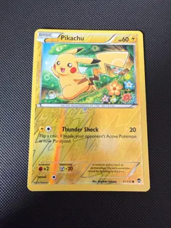 Pokemon Pikachu Reverse Holo Card 27/111 Furious Fists Series - Image 1