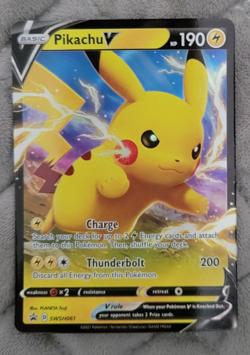 2021 PIKACHU V (SWSH Black Star Promo 061) PLANETA Tsuji Pokemon Card Holofoil - Image 1