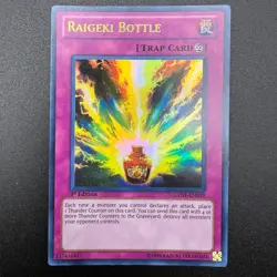 YuGiOh Raigeki Bottle GENF-EN079 Ultra Rare 1st Edition LP - Image 1