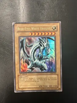 Blue-Eyes White Dragon LOB-001 1st Edition North American Yugioh Card - Image 1