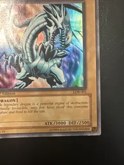Blue-Eyes White Dragon LOB-001 1st Edition North American Yugioh Card - Image 5