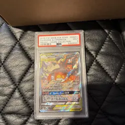 2019 POKEMON SM BLACK STAR PROMO #SM201 RESHIRAM & CHARIZARD GX FULL ART PSA 9 - Image 1