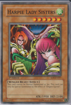 Yugioh! Harpie Lady Sisters - SD8-EN007 - Common - 1st Edition NM - Image 1