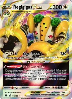 Pokemon TCG Regigigas VSTAR Crown Zenith Holo Ultra Rare Card 114/159 NM - Image 1
